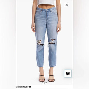 NWT blank NYC ripped jeans The Baxter ribcage straight leg 25 in Over It.